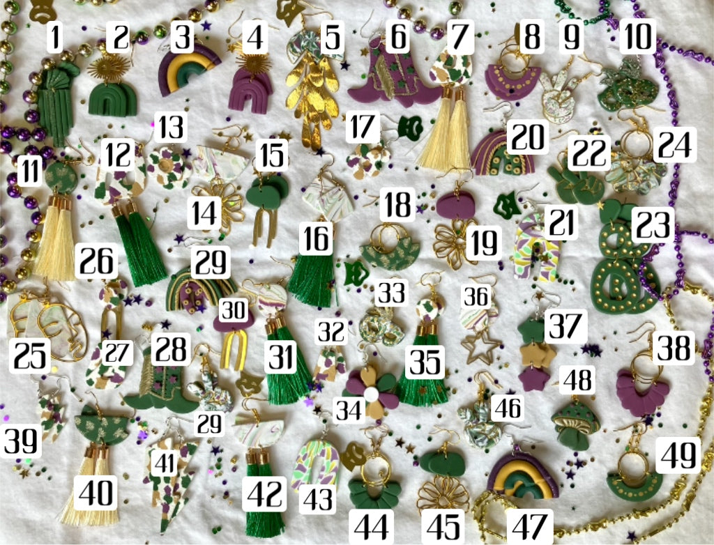 Mardi Gras Earrings