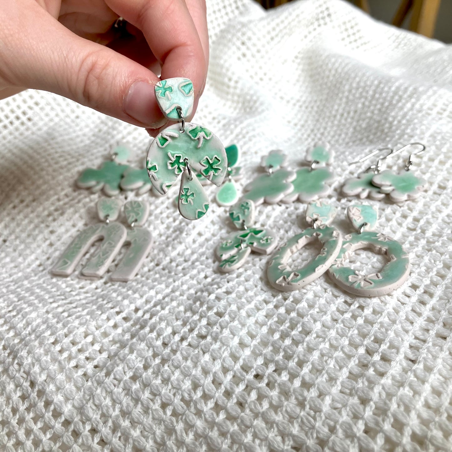 Ceramic Lookalike St. Patrick’s Day Earrings