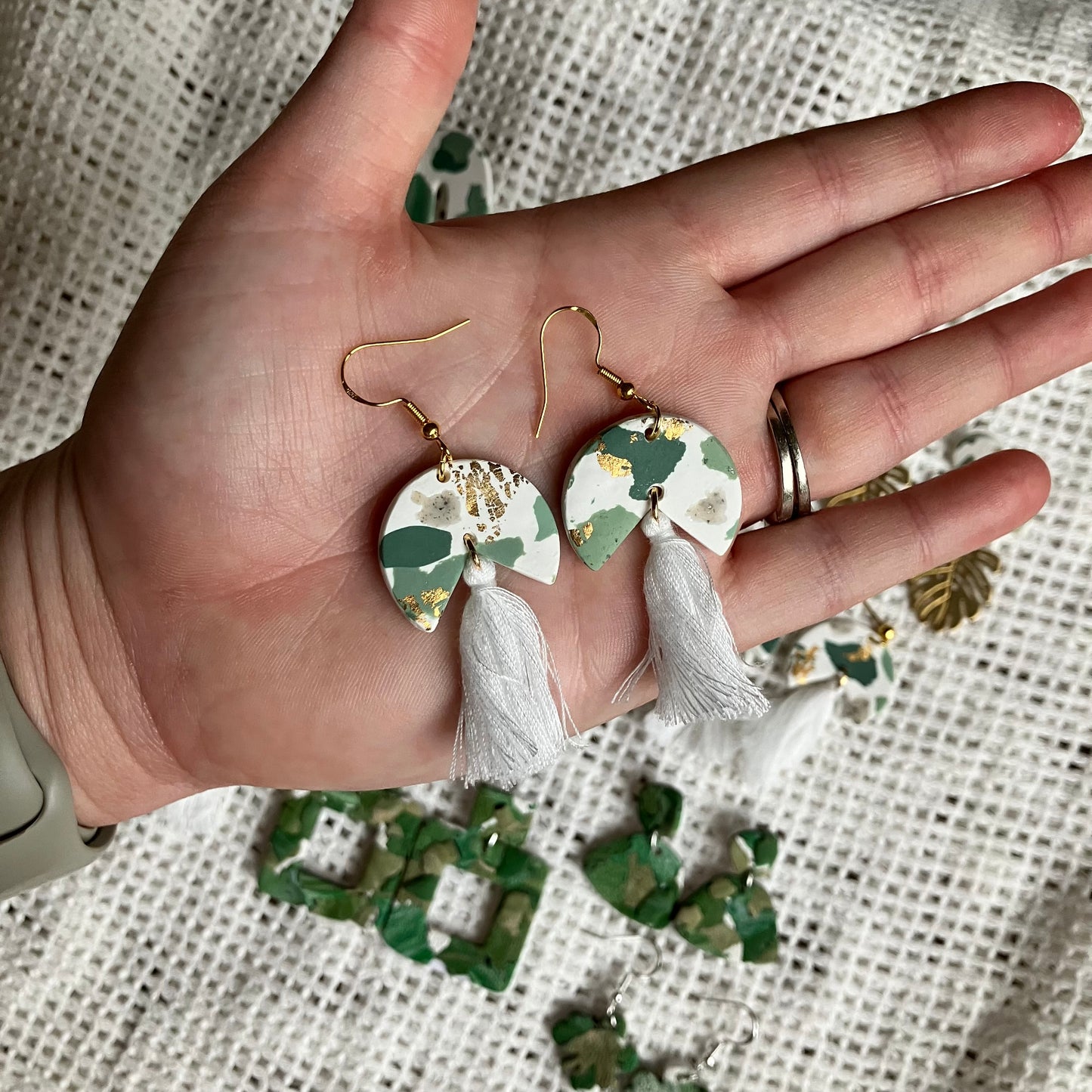 Green & White St. Patrick’s Day Earrings