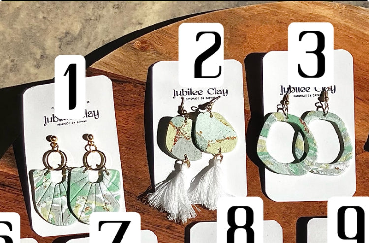 Sage White & Gold Spring Earrings