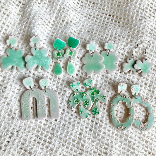 Ceramic Lookalike St. Patrick’s Day Earrings