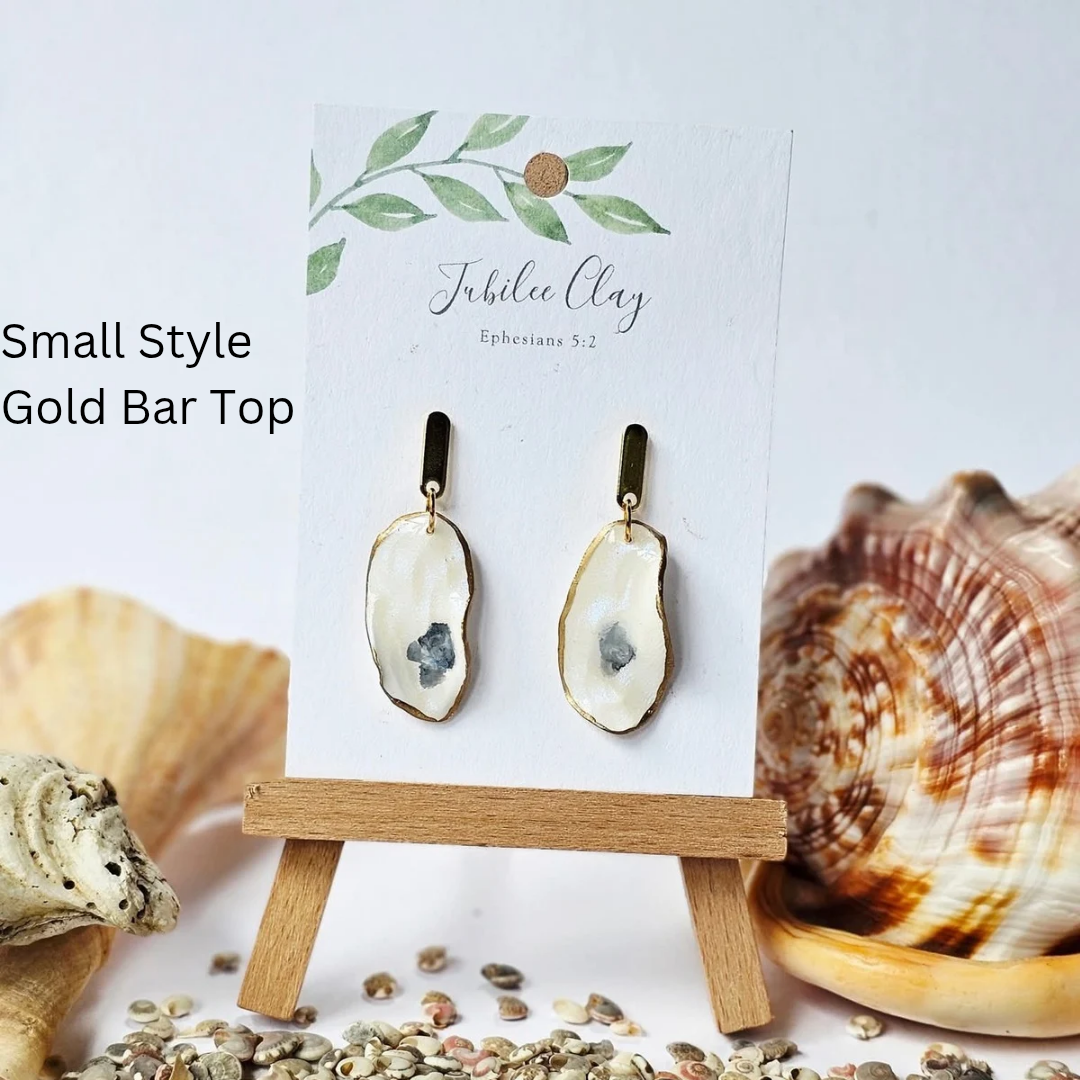 Hand Sculped Oyster Earrings
