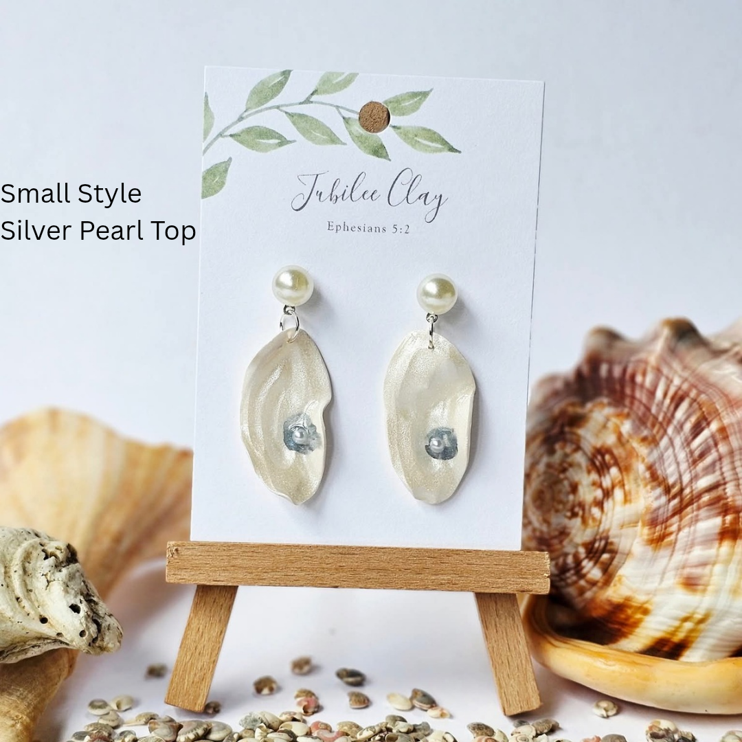 Hand Sculped Oyster Earrings